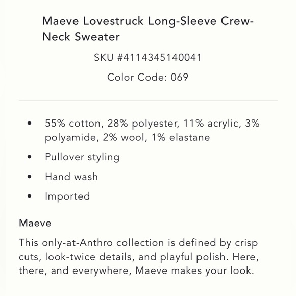 Anthropologie Maeve Lovestruck Crewneck Sweater Long Sleeve XL - Picture 8 of 8